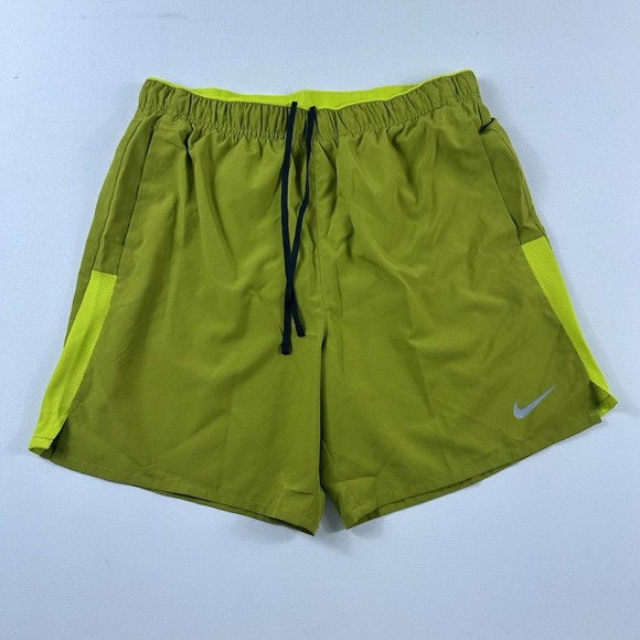 Nike Running Shorts 7" DV9359-390 Mens Medium Moss Brief Lined Workout Training - Picture 1 of 6
